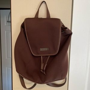 Microfiber with Leather Trim Coach Backpack